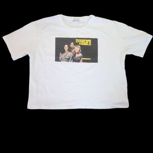 Zara White Crewneck Graphic Tee with Subtle Print